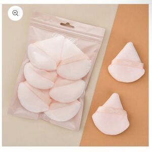 6 Piece Beige Triangle Powder Puff Set | Velour Makeup Puffs | New in Bag